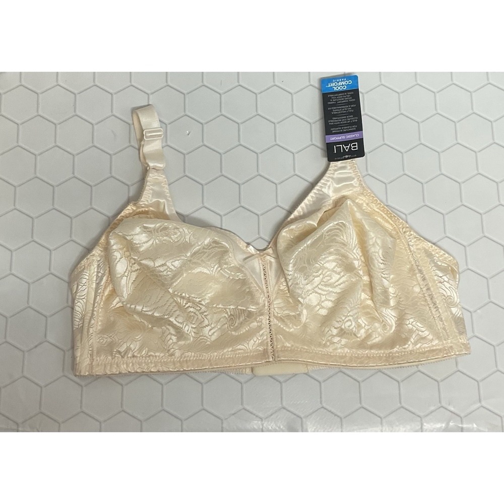 New Bra Bali Double Support Comfort U Bra 42D Wire-Free Bra Cream Ivory DF3372